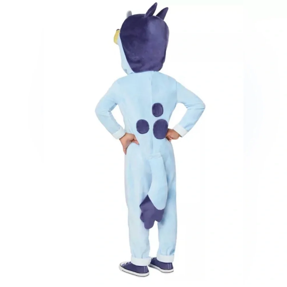 Spirit Halloween Toddler Bluey Costume Jumpsuit with Tail & Headpiece Size 2T